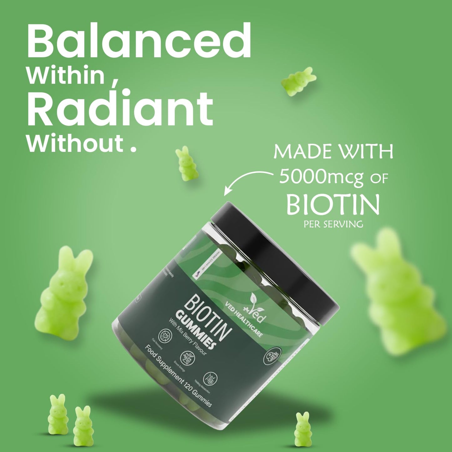 Ved Hair Skin and Nails Vitamins Gummy 120 Gummies