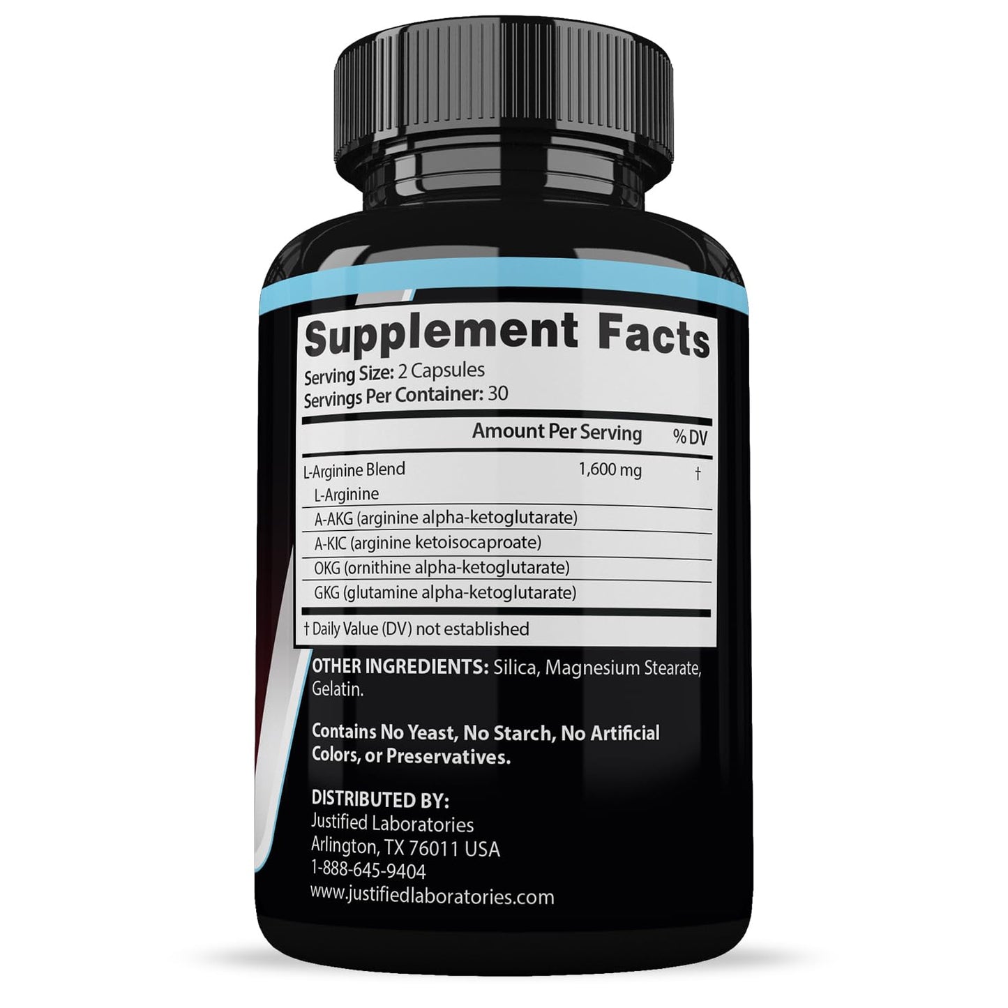 Justified Laboratories XL Real Muscle Gainer Max 1600MG Advanced Men's Health Formula 120 Capsules