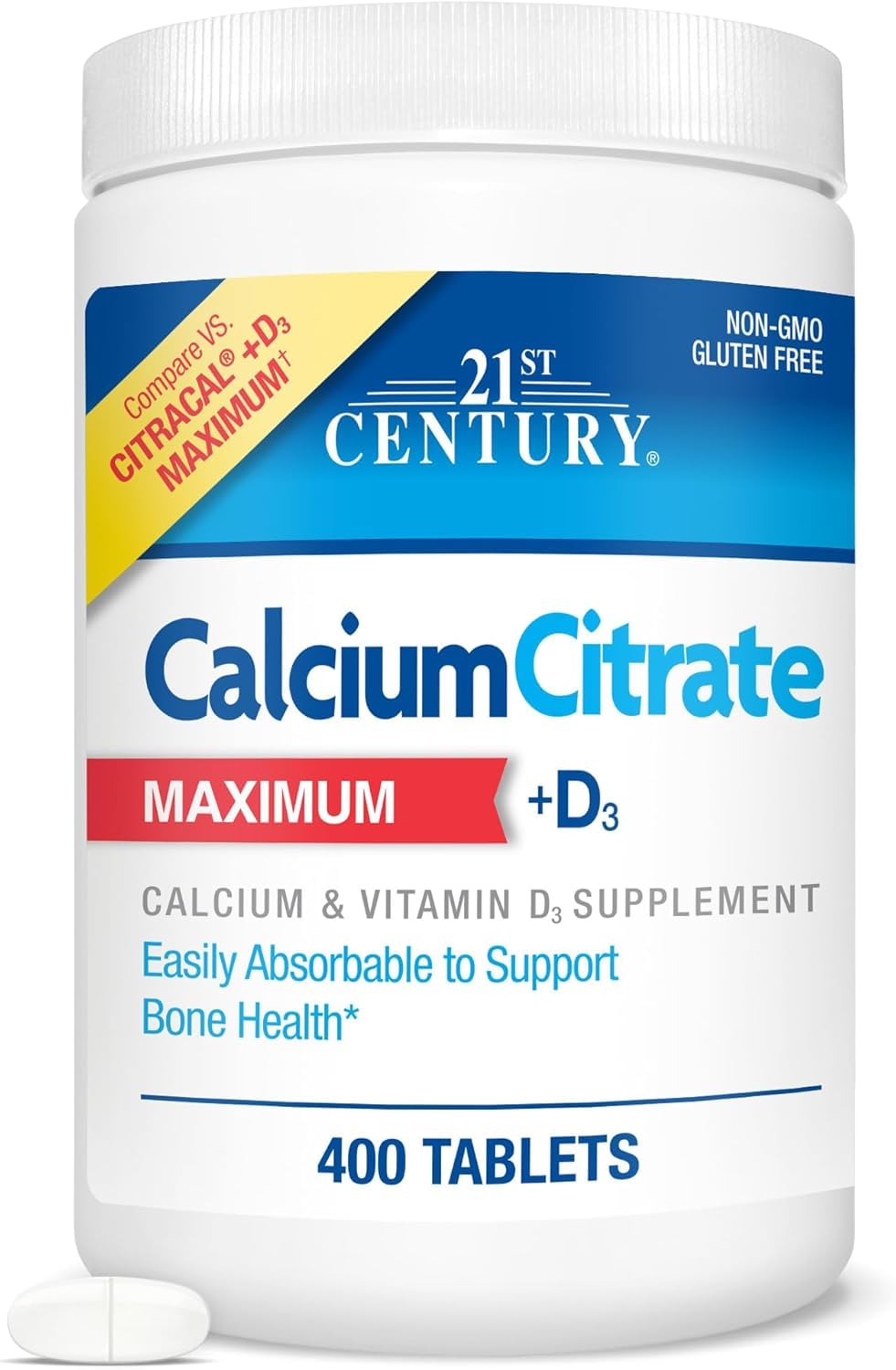21st Century Calcium Citrate + Vitamin D Caplets, 1200 Caplets