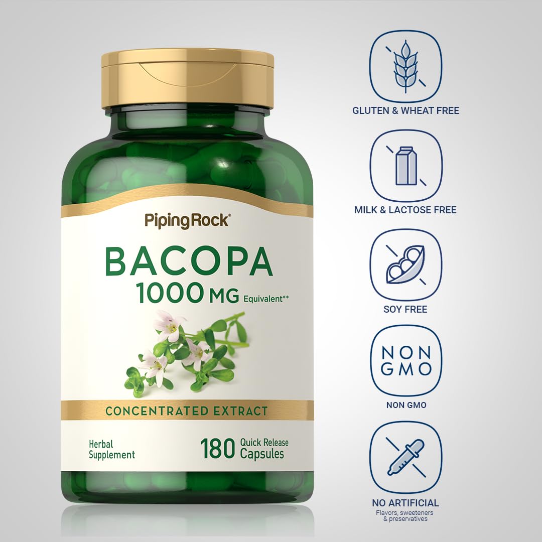Piping Rock Bacopa Monnieri Supplement Capsule 180 Capsules