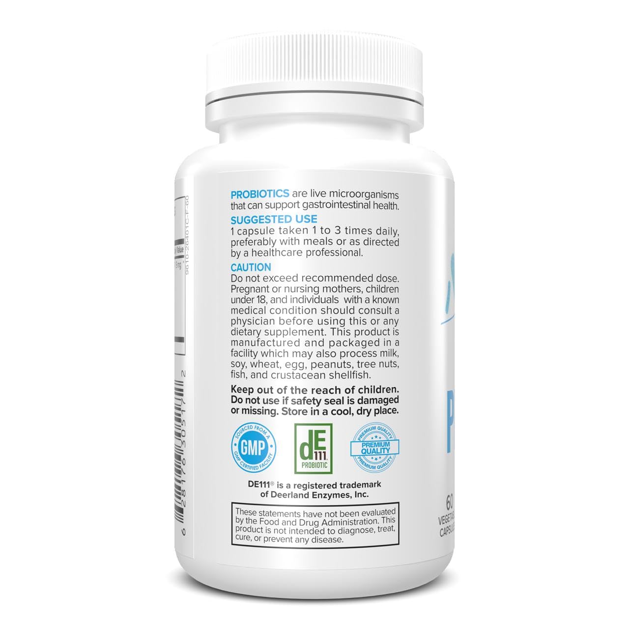 Portions Master Probiotics 5.75B CFU + Prebiotic, Gut Health 60 Capsules