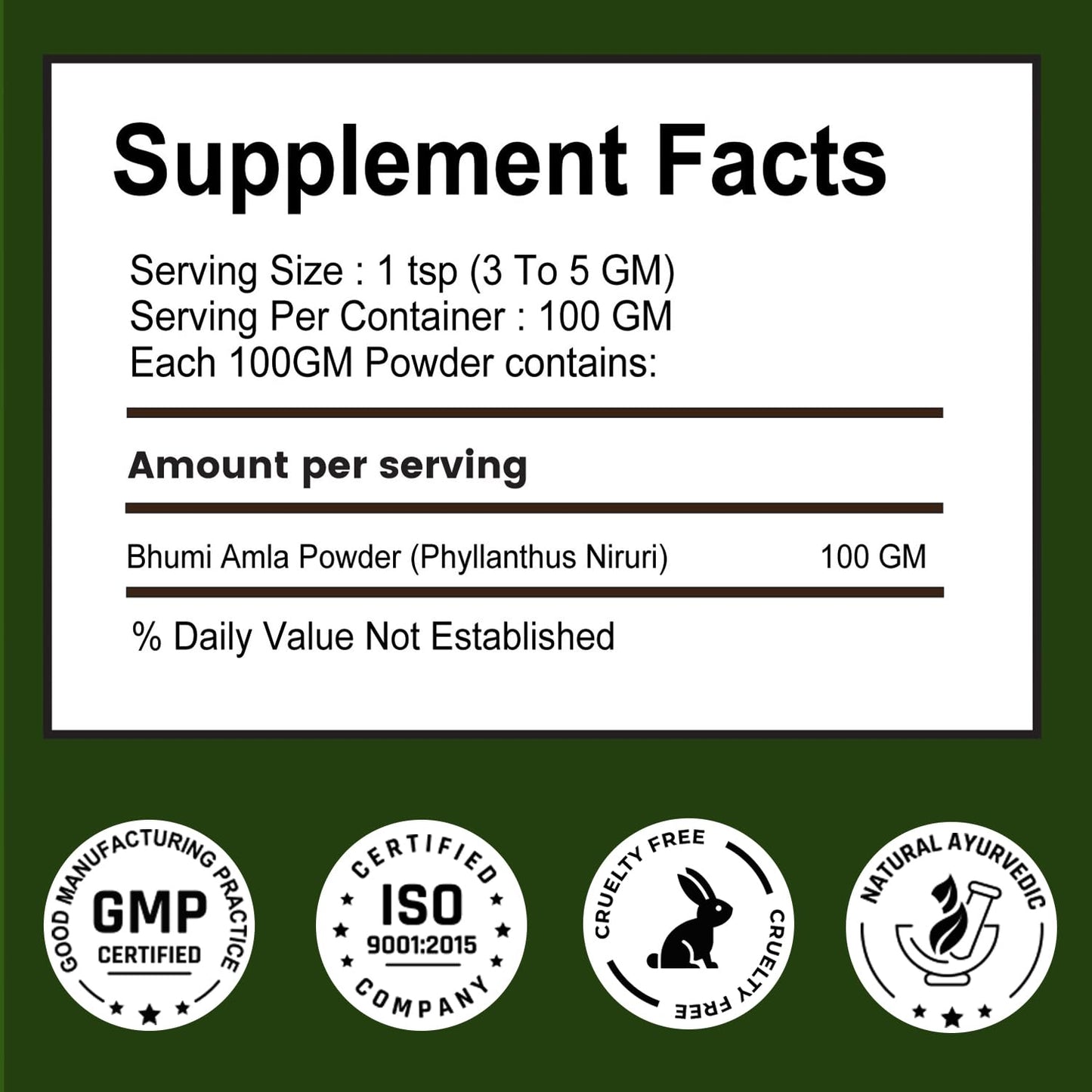 VEDIKROOTS Bhumi Amla Powder 100 g