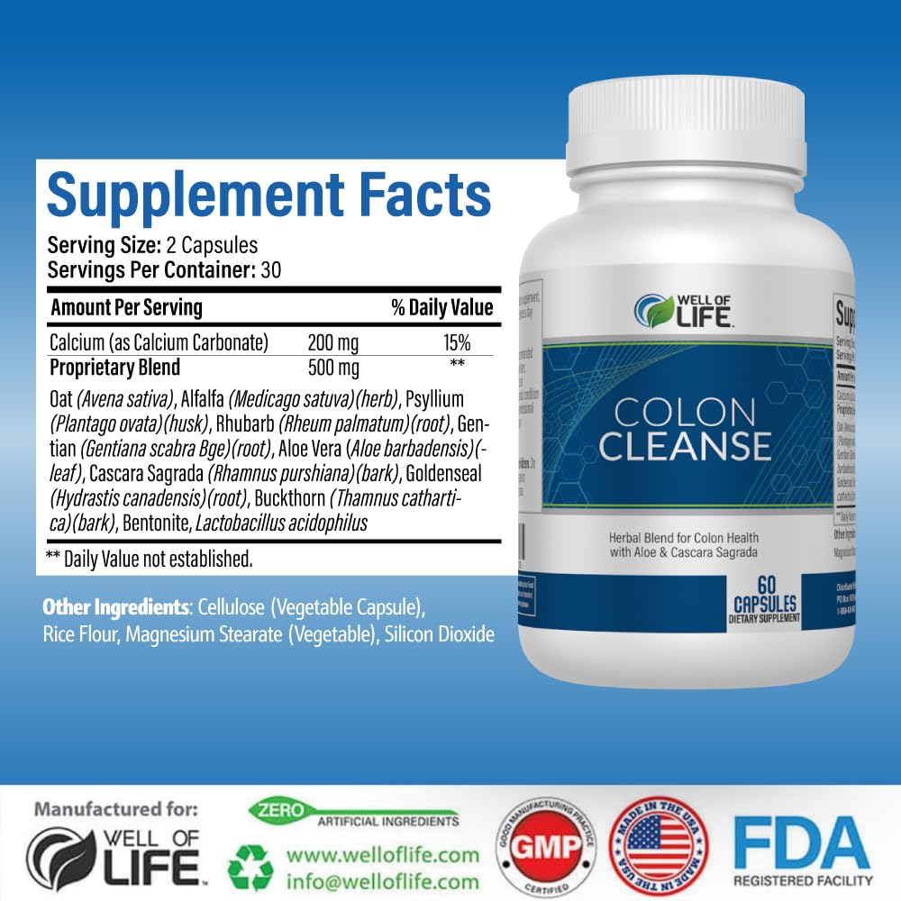 Well of Life Super Colon Cleanse Capsules, 60 Count