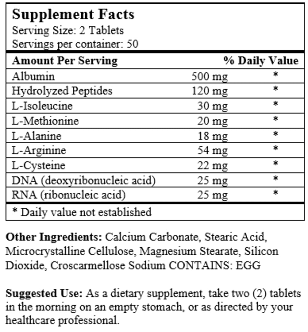 NCB NCB TECHNOLOGY Super Albumin – Hydrolyzed Protein & Amino Acids Supplement Tablets, 100 Count