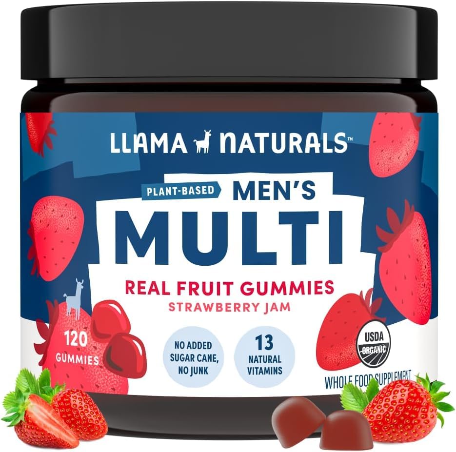 Llama Naturals Multivitamin for Men Real Fruit Gummies 120 Count