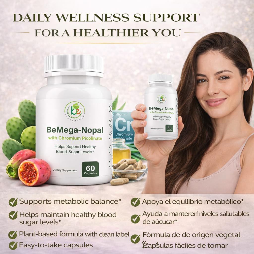 BEXPERTSUSA BMega Nopal with Chromium Picolinate Capsules, 60 Count