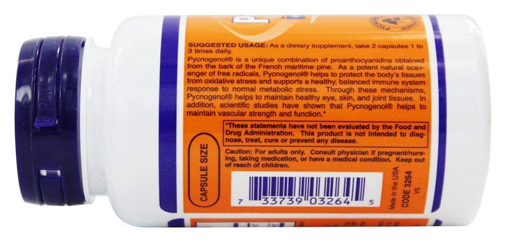 NOW Foods Pycnogenol Free Radical Scavenger 30 mg Capsules, 60 Count