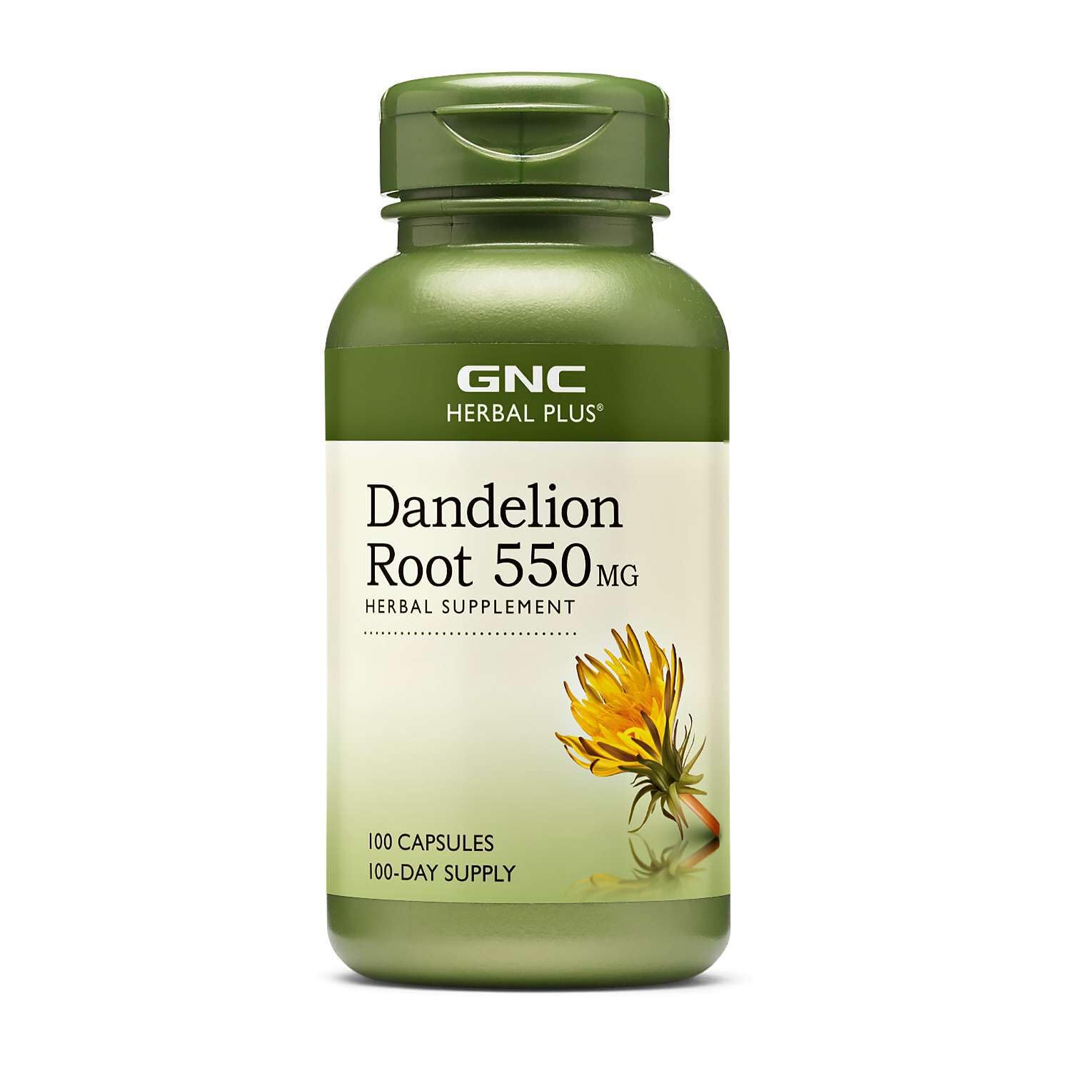 GNC Herbal Plus Dandelion Root 550mg Capsules, 100 Capsules