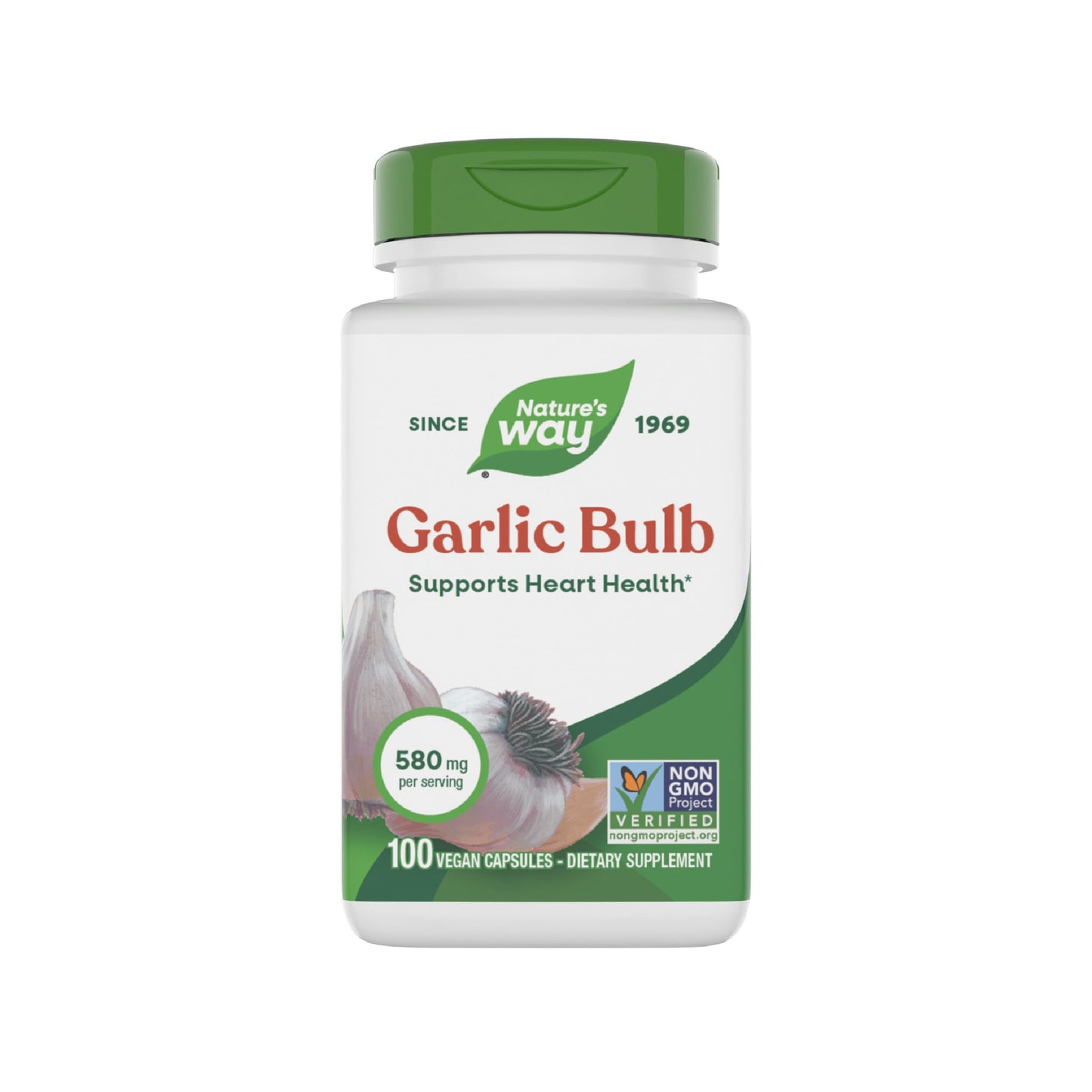 Nature's Way Garlic Bulb Capsules 580 mg per Serving, 100 ct