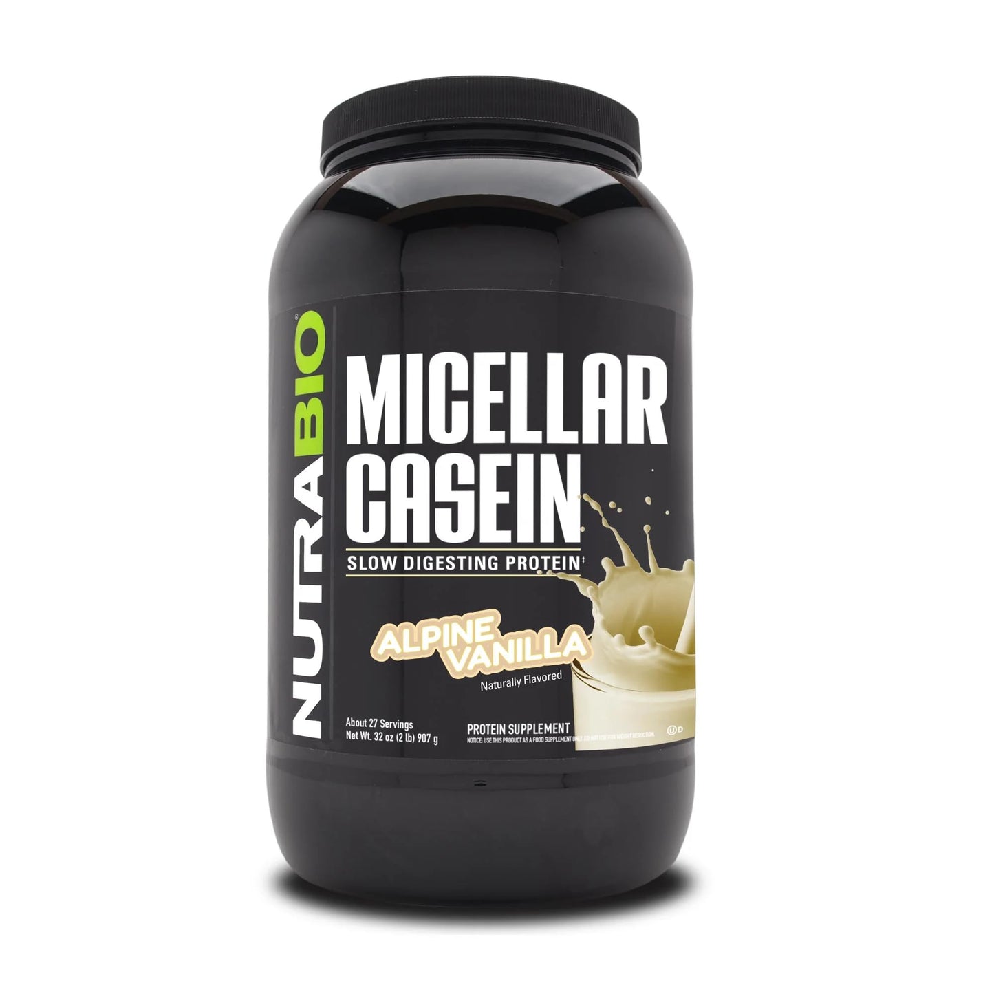 NutraBio Micellar Casein Protein Powder, 32 Servings, 2 lb