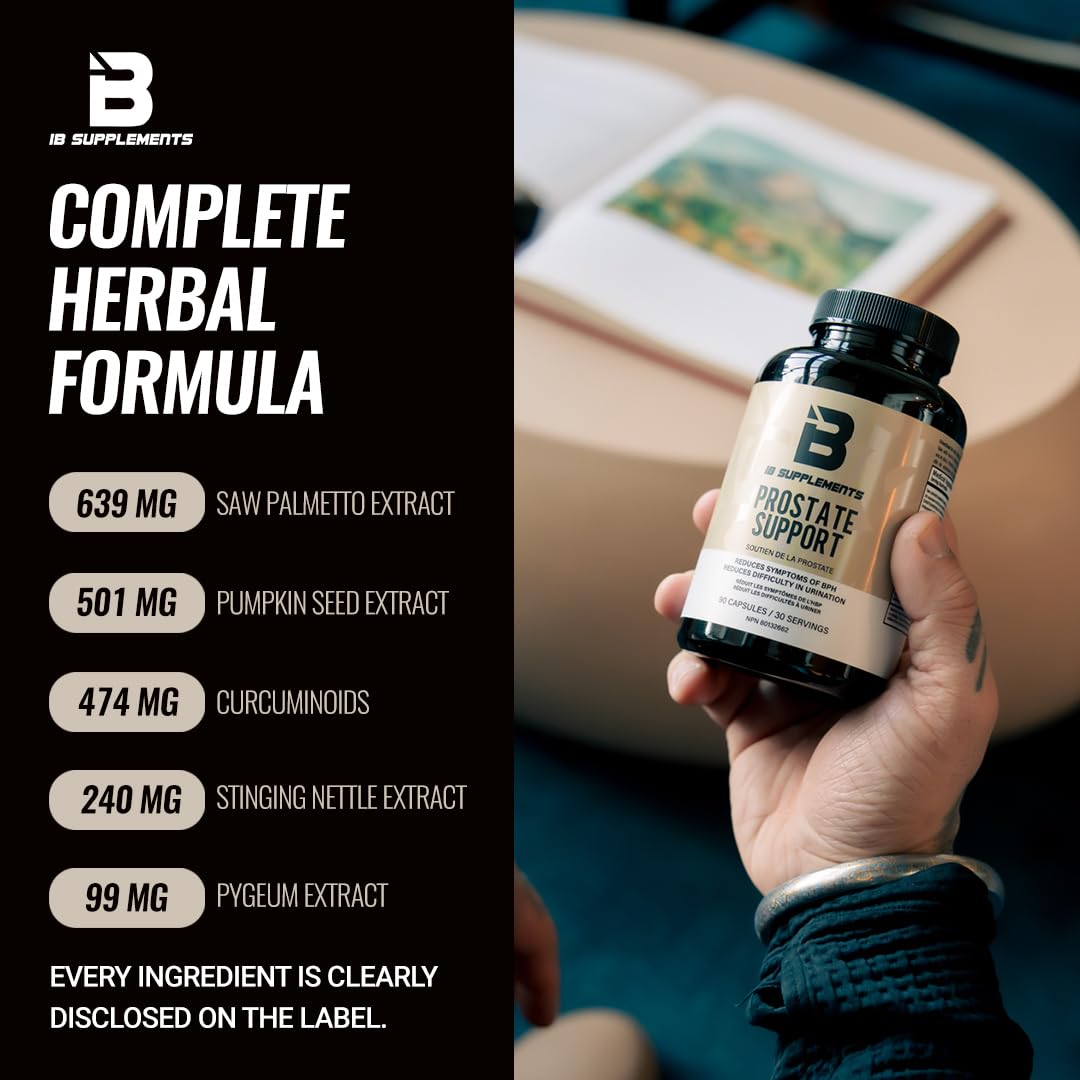 Iron Brothers Prostate Support for Men Saw Palmetto, Pygeum & Pumpkin Seed Natural DHT Blocker 90 Vegan Capsules