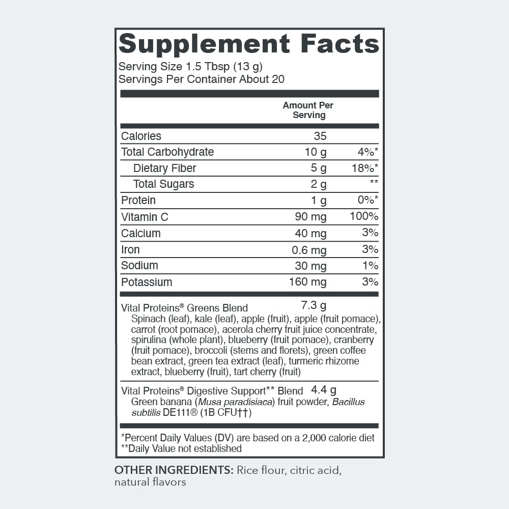Vital Proteins Green Apple Daily Greens Powder 9.3 oz