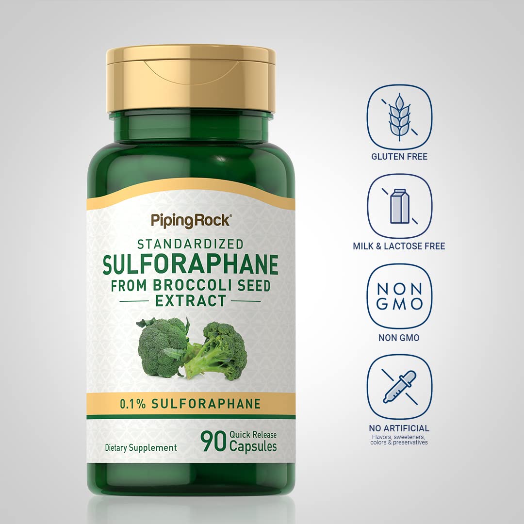 Piping Rock Sulforaphane Supplement Capsules 400mcg, 90 Count
