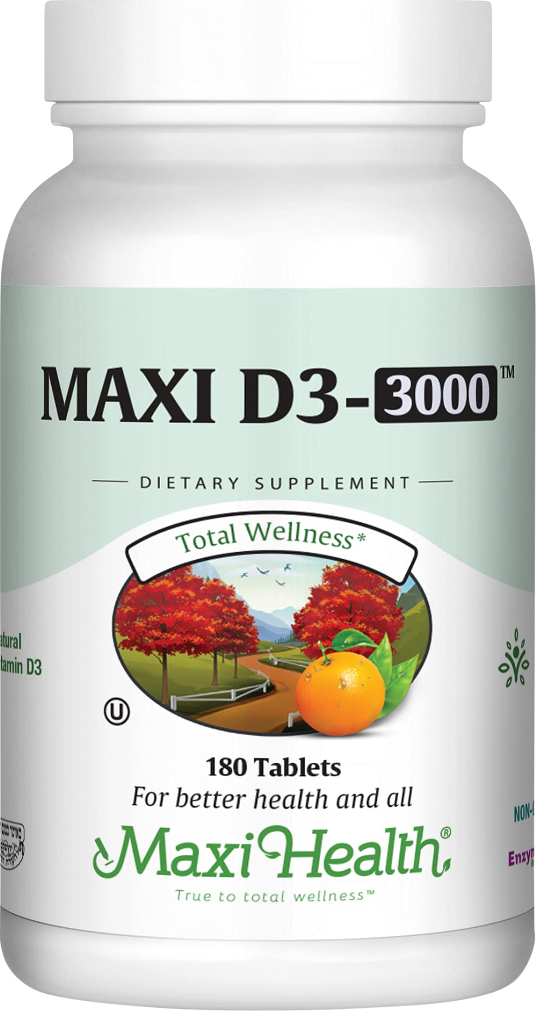 Maxi Health Vitamin D3 3000 IU 75 mcg Tablet 180 Tablets