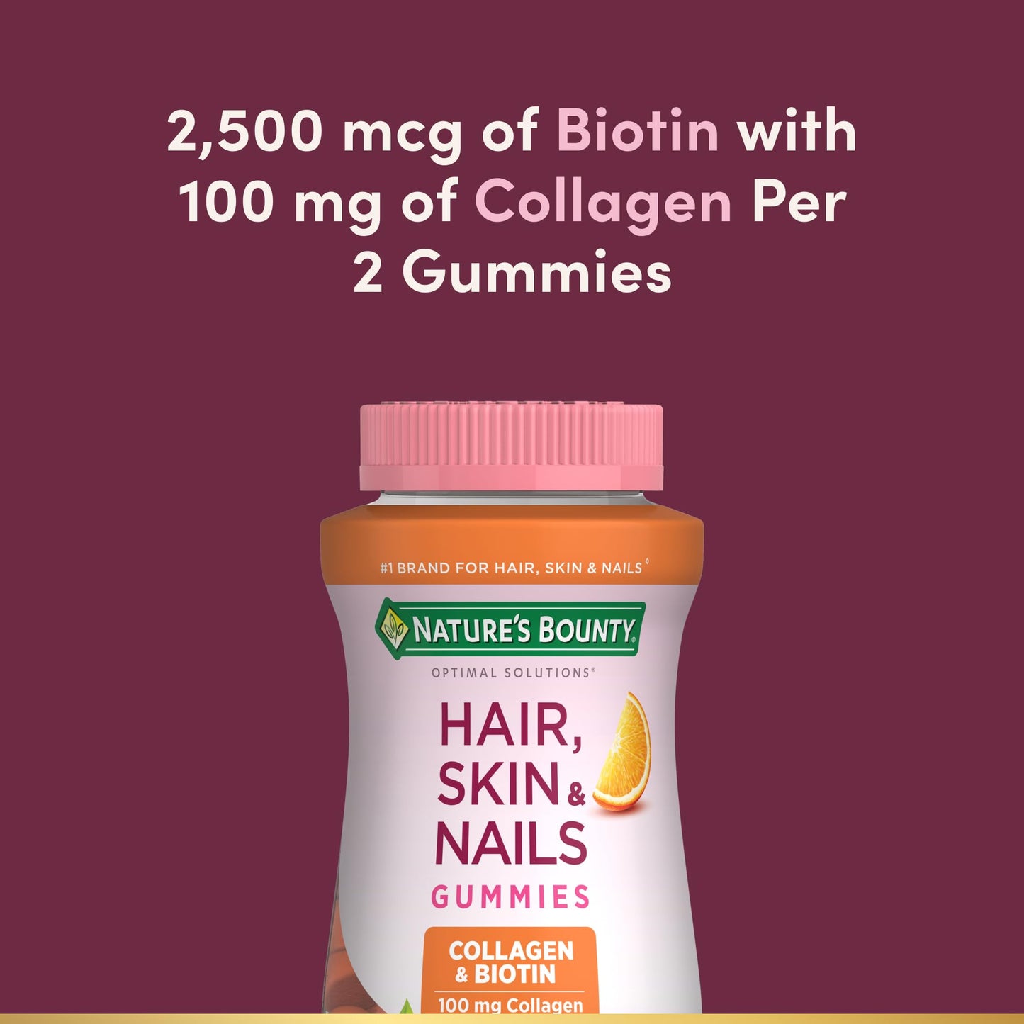 Nature's Bounty Biotin & Collagen Citrus Gummies, 140 Count