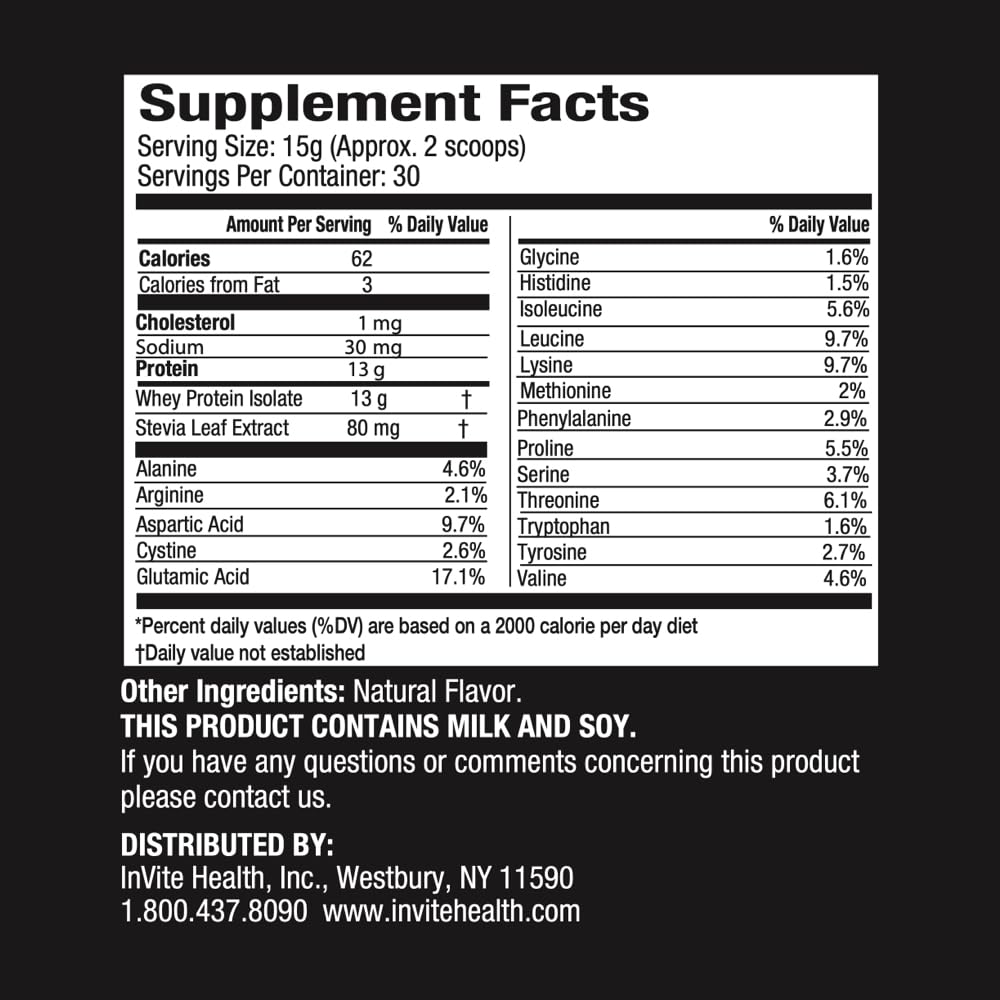 Invite Health Vanilla Whey Protein Powder - 15.87 oz