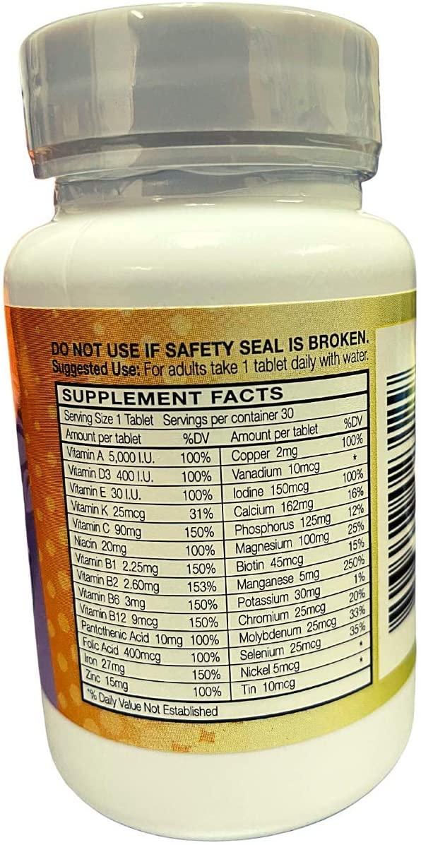 Nutmeg State Nutrition HealthyWise Nature's Multivitamins & Mineral Dietary Supplement for Immune Support Capsules, 30 Count