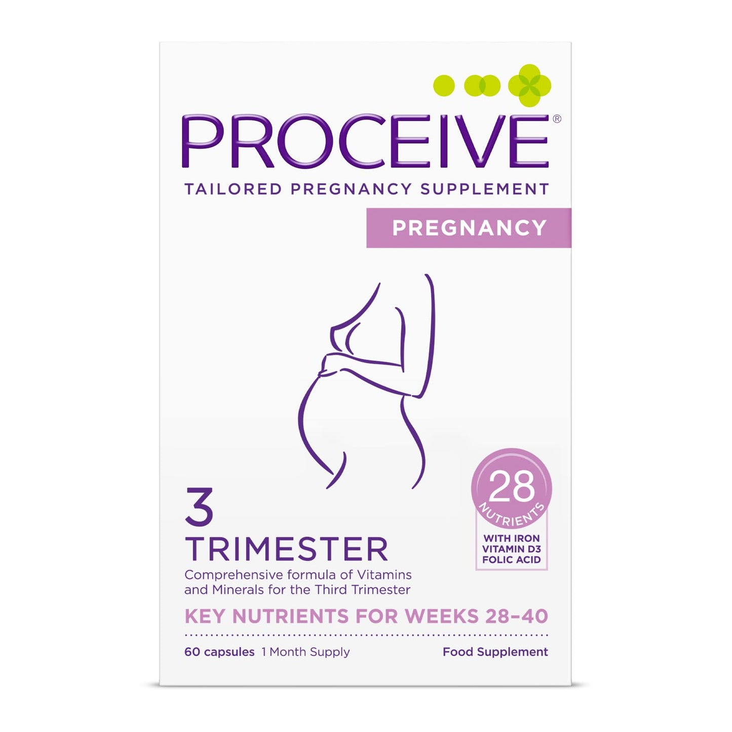 Proceive Trimester 3 Prenatal Vitamins for Women 60 Capsules