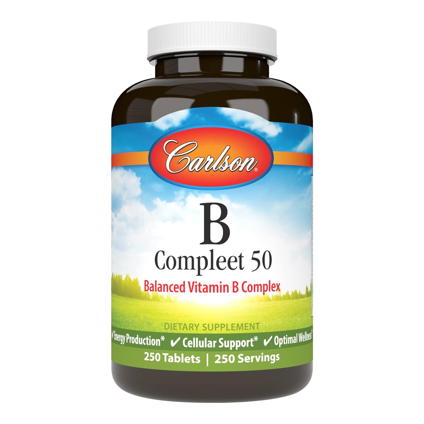 Carlson B-Compleet 50 Vitamin B Complex Tablets, 250