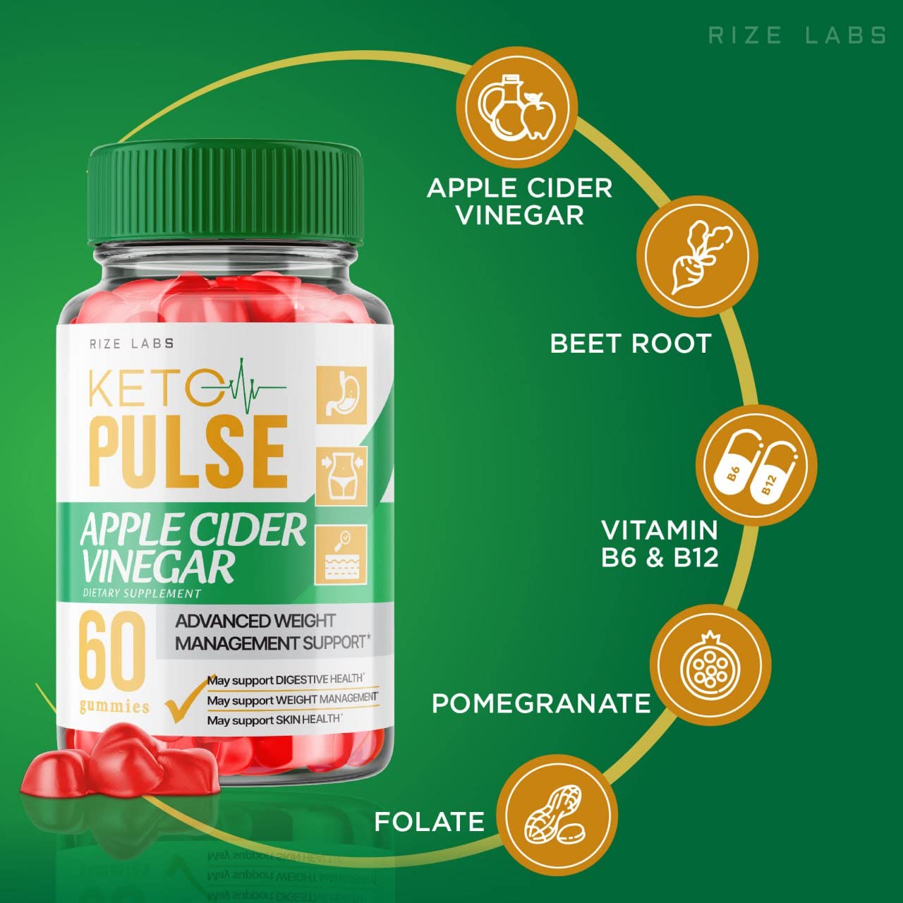 Rize Labs Keto Pulse Gummies 60 Gummies