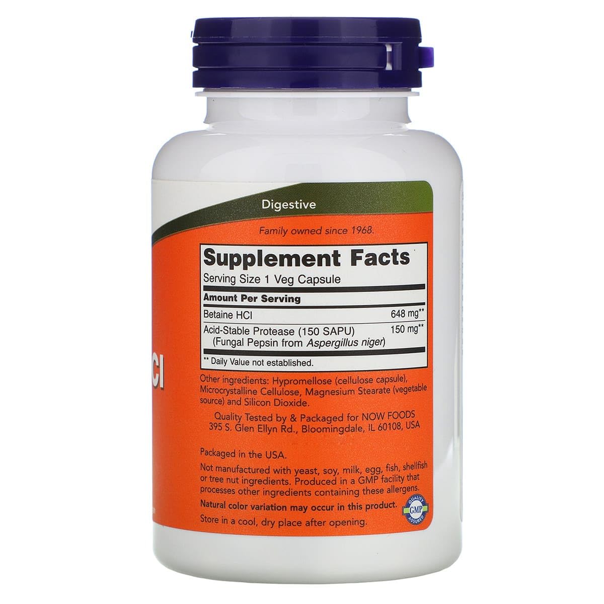 NOW Foods Betaine HCl 648 mg with 150 mg Pepsin Capsules 240