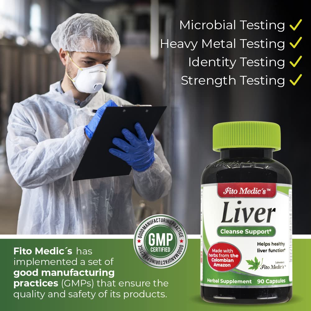 FITO MEDIC'S Liver Supplement with Milk Thistle, Artichoke, Boldo and Rhubarb, Herbal Formula Capsule, 90 Count