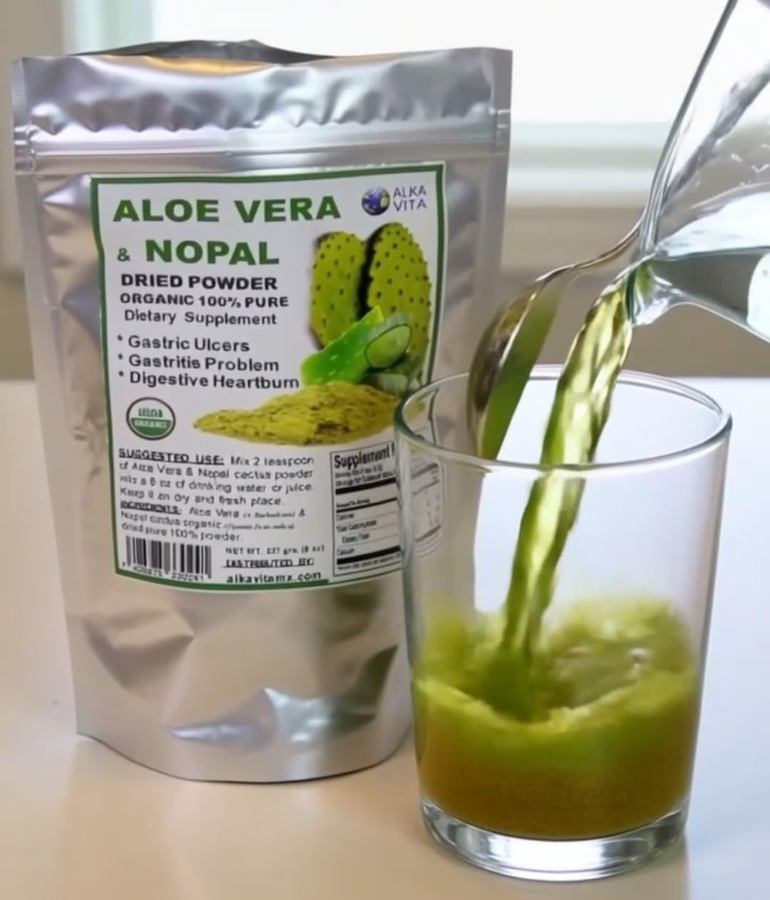 ALKA VITA Aloe Vera & Nopal Cactus Pure Dried Powder 8 oz