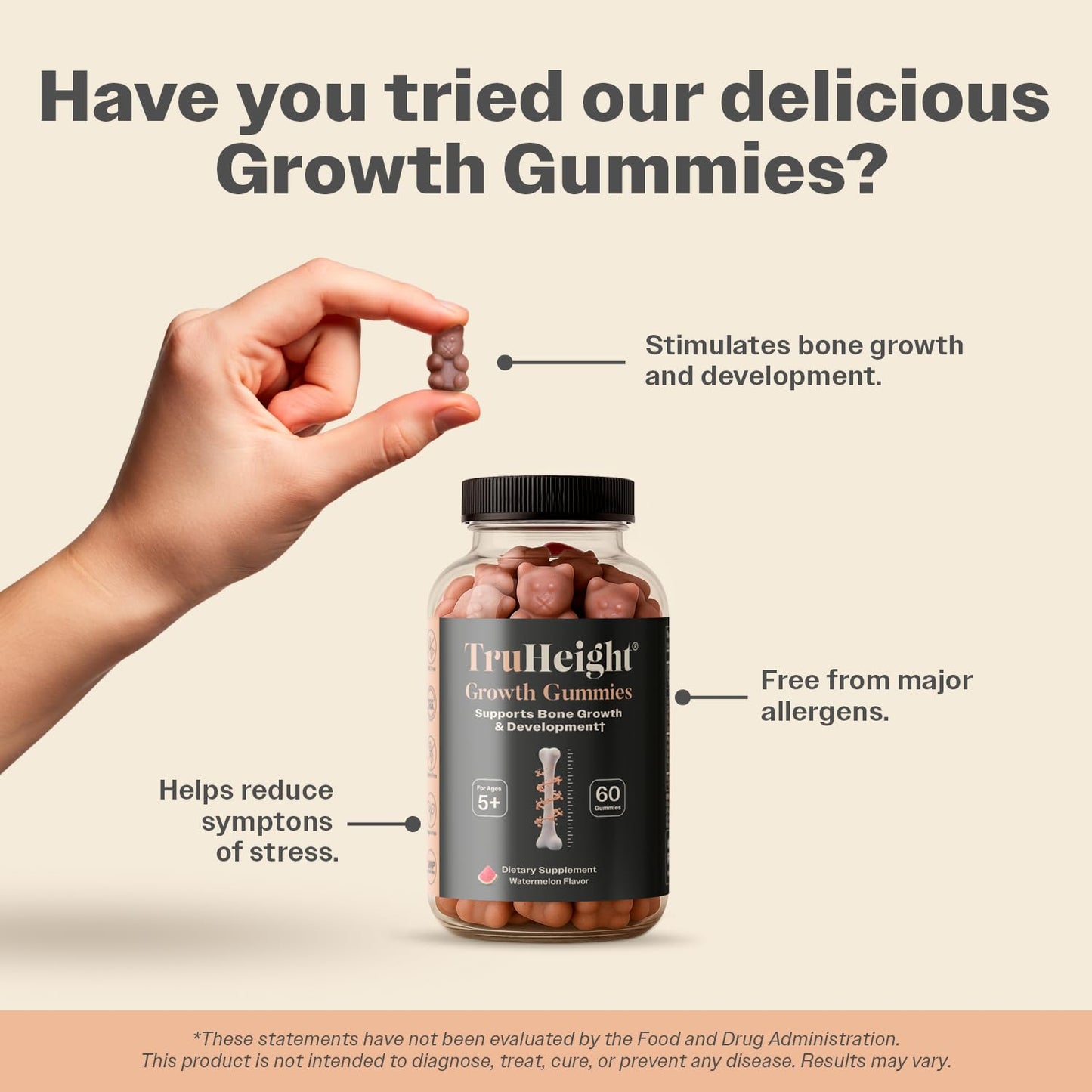 ProHeight TruHeight Growth Gummies Watermelon 60 Gummies