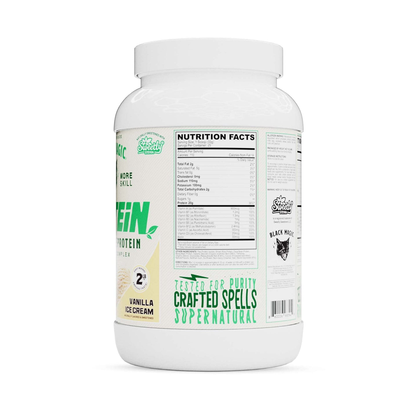 Black Magic Plant-Source 100% Vegan Protein Powder Vanilla Ice Cream 2 lb