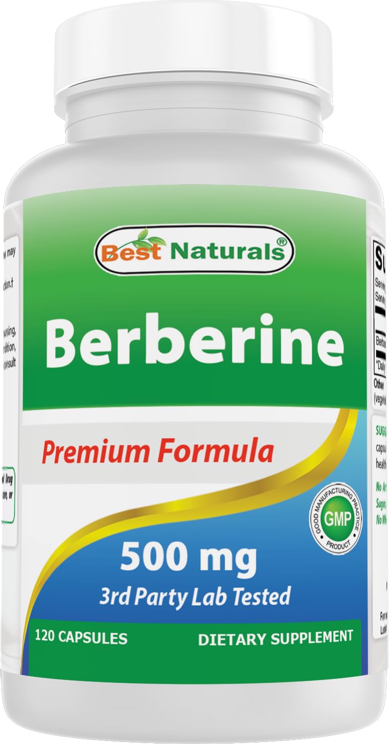 Best Naturals Berberine 500mg Capsules, 120 Count