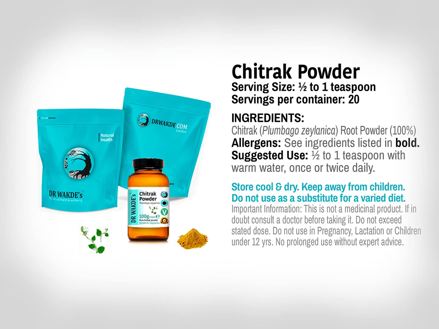 DR WAKDE's Chitrak Powder (Plumbago zeylanica) 17.637