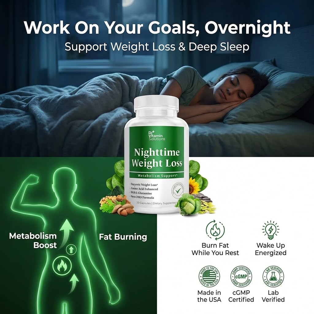DR VITAMIN SOLUTIONS Nighttime Fat Burner Supplements, 30 Capsules