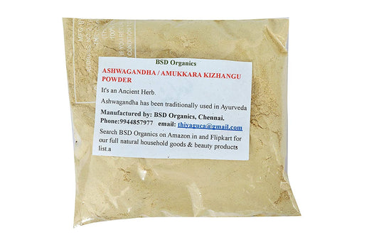 BSD Organics Ashwagandha/Amukkara Kizhangu Powder, 3.53 Ounce