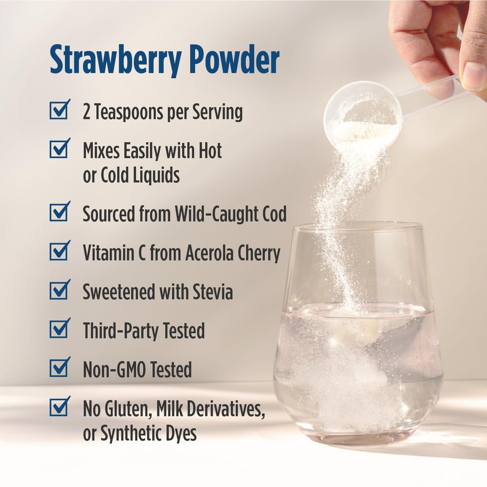 Nordic Naturals Nordic Beauty Marine Collagen Powder, 5.29 oz, Strawberry