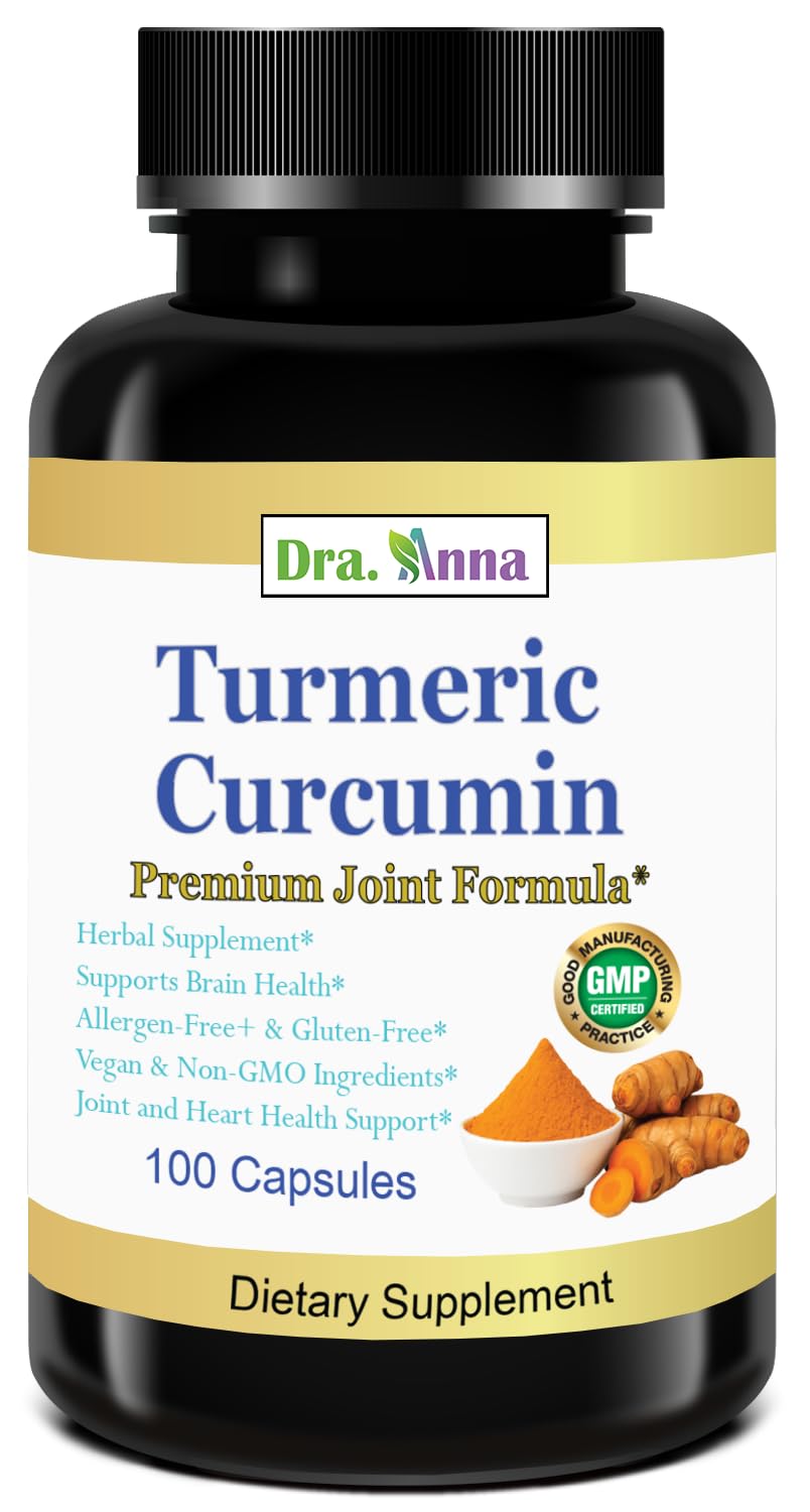 DRA. ANNA Turmeric Curcumin 900 mg Capsule, 100 Count