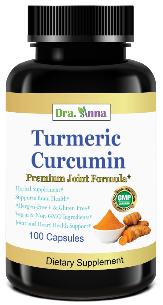 DRA. ANNA Turmeric Curcumin 900 mg Capsule, 100 Count