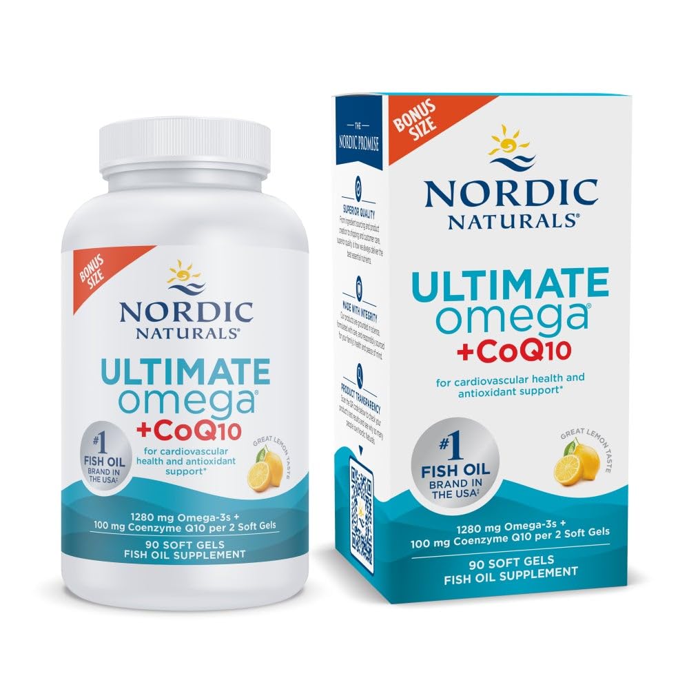 Nordic Naturals Ultimate Omega + CoQ10 Softgels, 90 Count