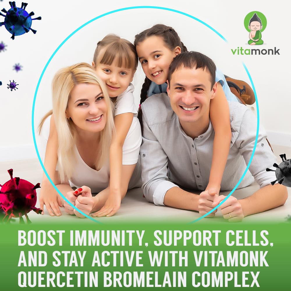 VitaMonk Quercetin with Bromelain Capsules 60 Count