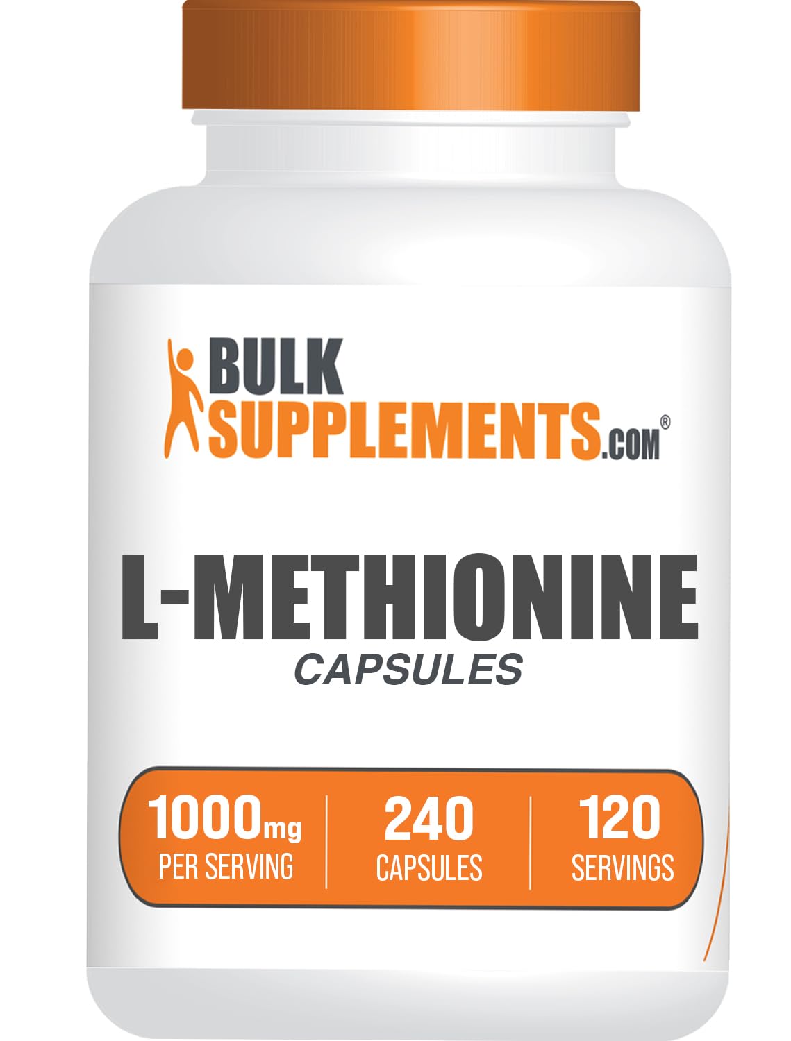 BulkSupplements L-Methionine Capsules, 240 Count