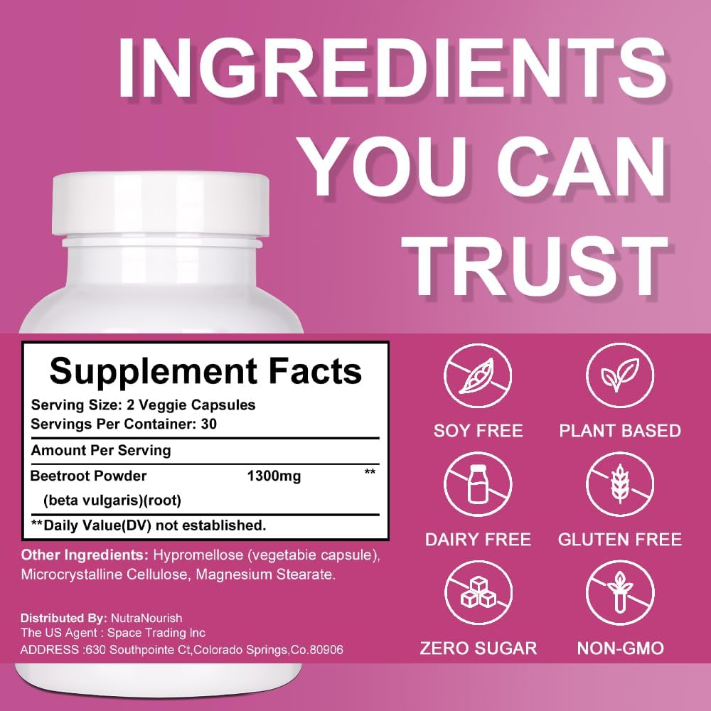 NutraNourish Organic Beet Root 60 Capsules