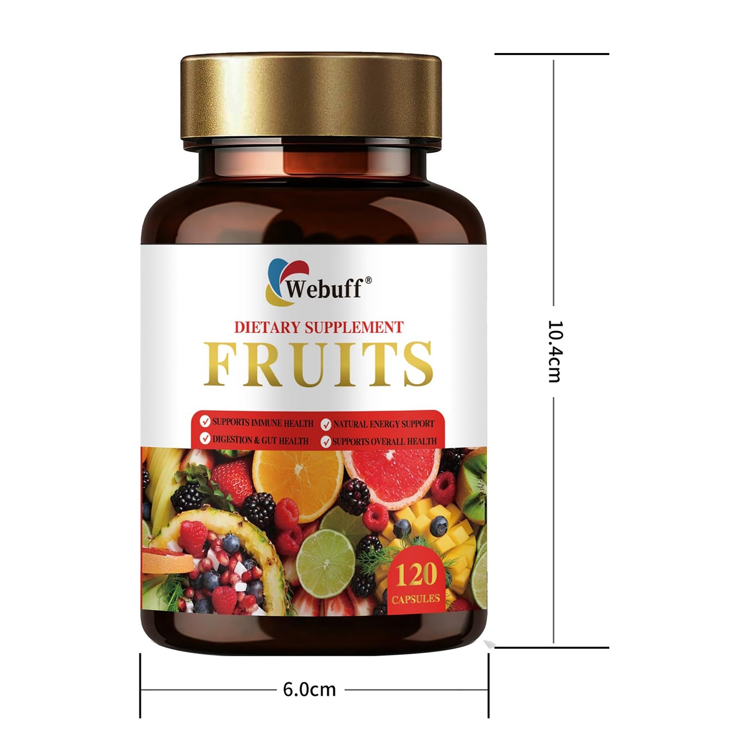Webuff Fruits & Veggies Supplements Whole Fruit and Vegetable Capsules 120 Count