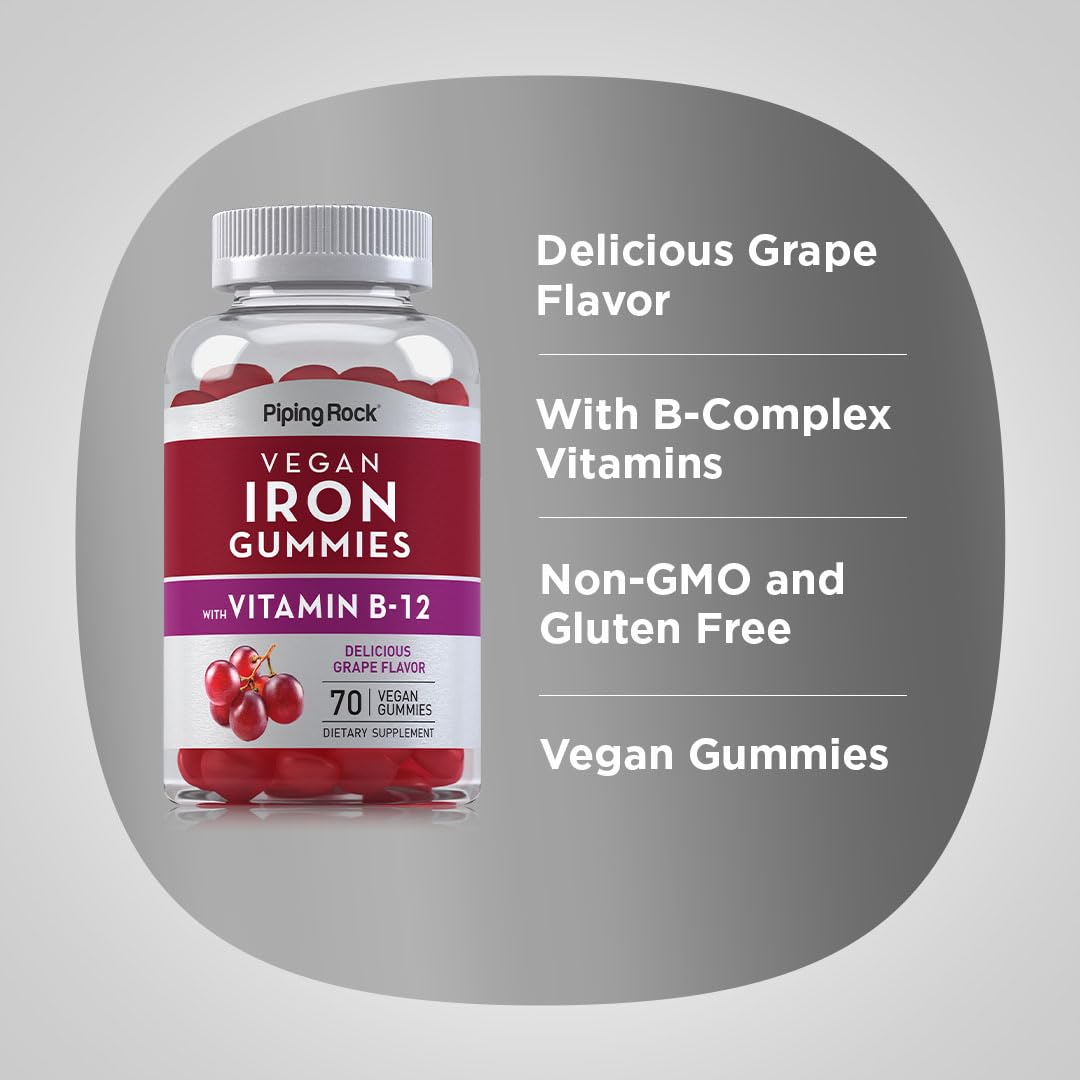 Piping Rock Vegan Iron Gummies Gummy 70 Count