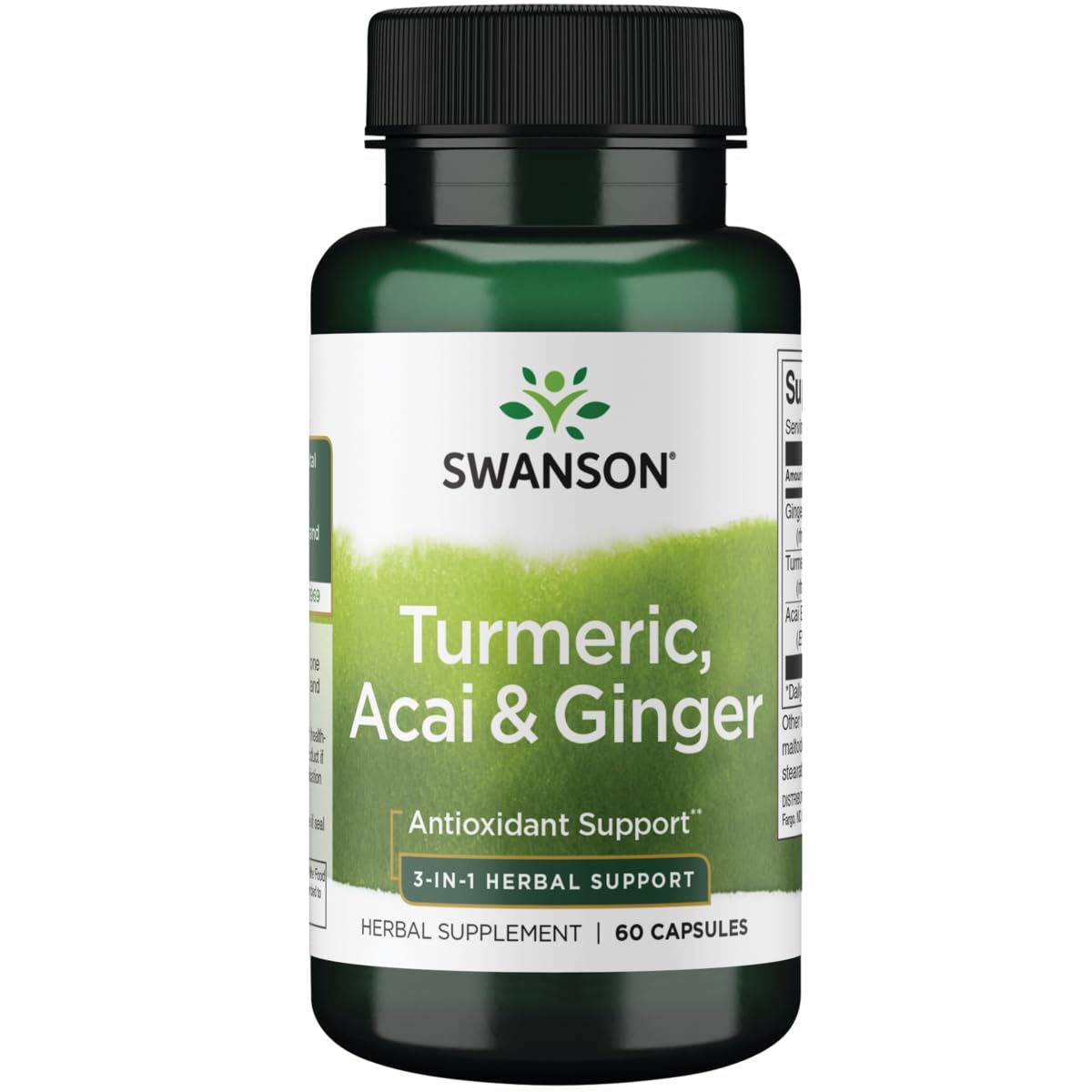 Swanson Full Spectrum Turmeric Acai & Ginger Capsules, 60 Count