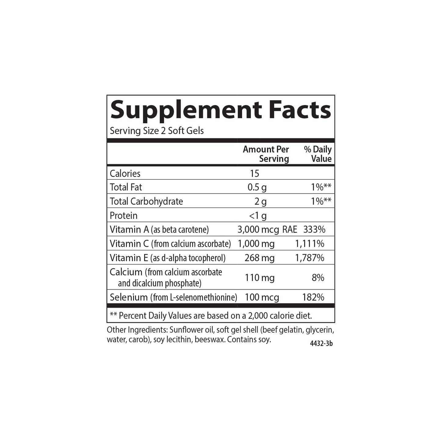 Carlson ACES Vitamins A, C, E + Selenium, Cellular Health & Immune Support, Antioxidant, Softgels, 200