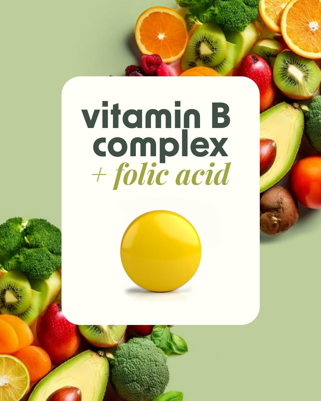 Alpha & Omega Nutrition Vitamin B-Complex + Folic Acid Tablets, 60 Count