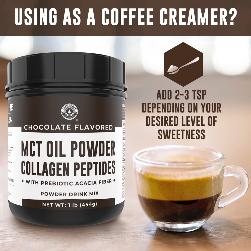 Left Coast Performance Chocolate & Unflavored MCT Oil Powder & Collagen Peptides, Powder, 32