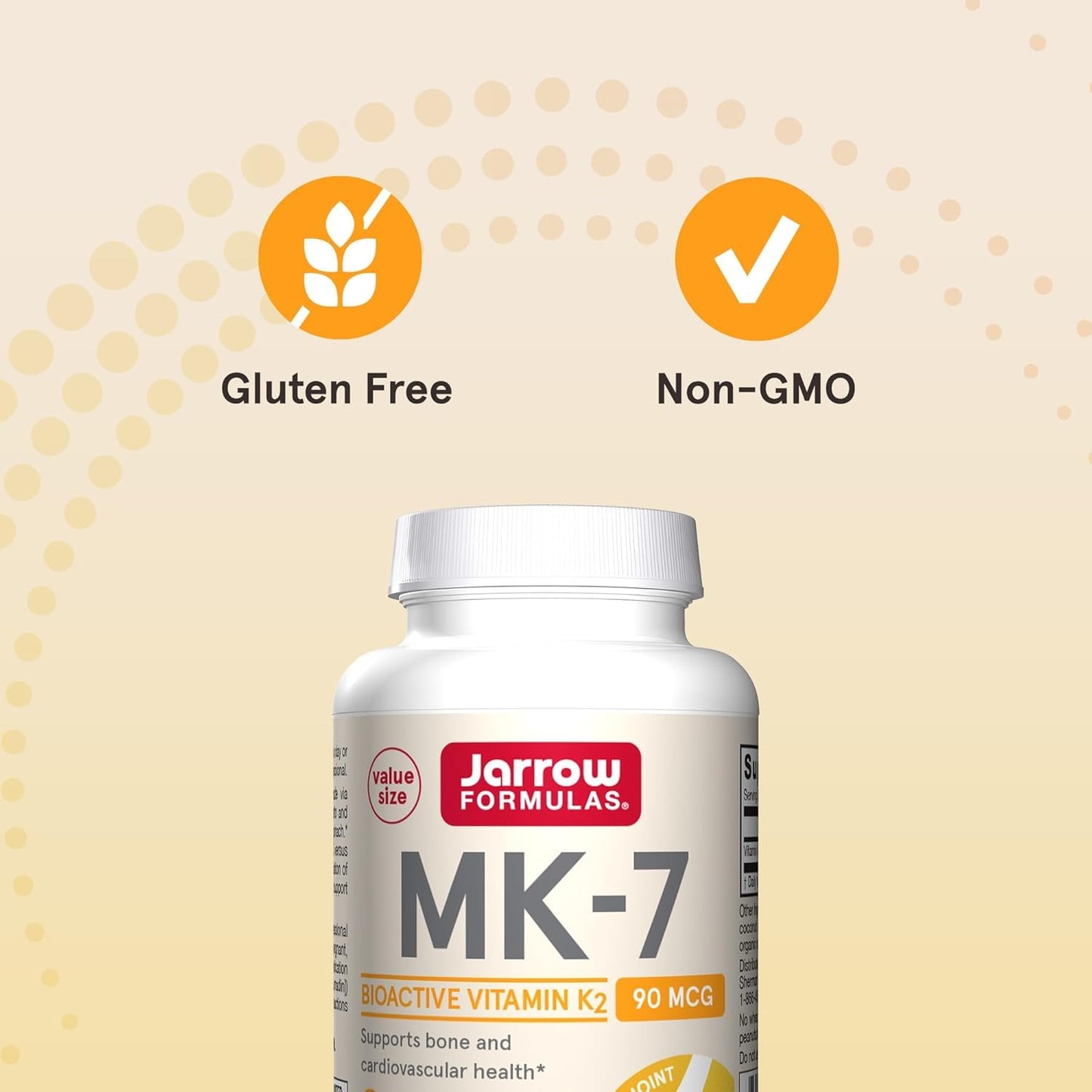Jarrow Formulas MK-7 90 mcg Vitamin K2 Softgels, 240 Count
