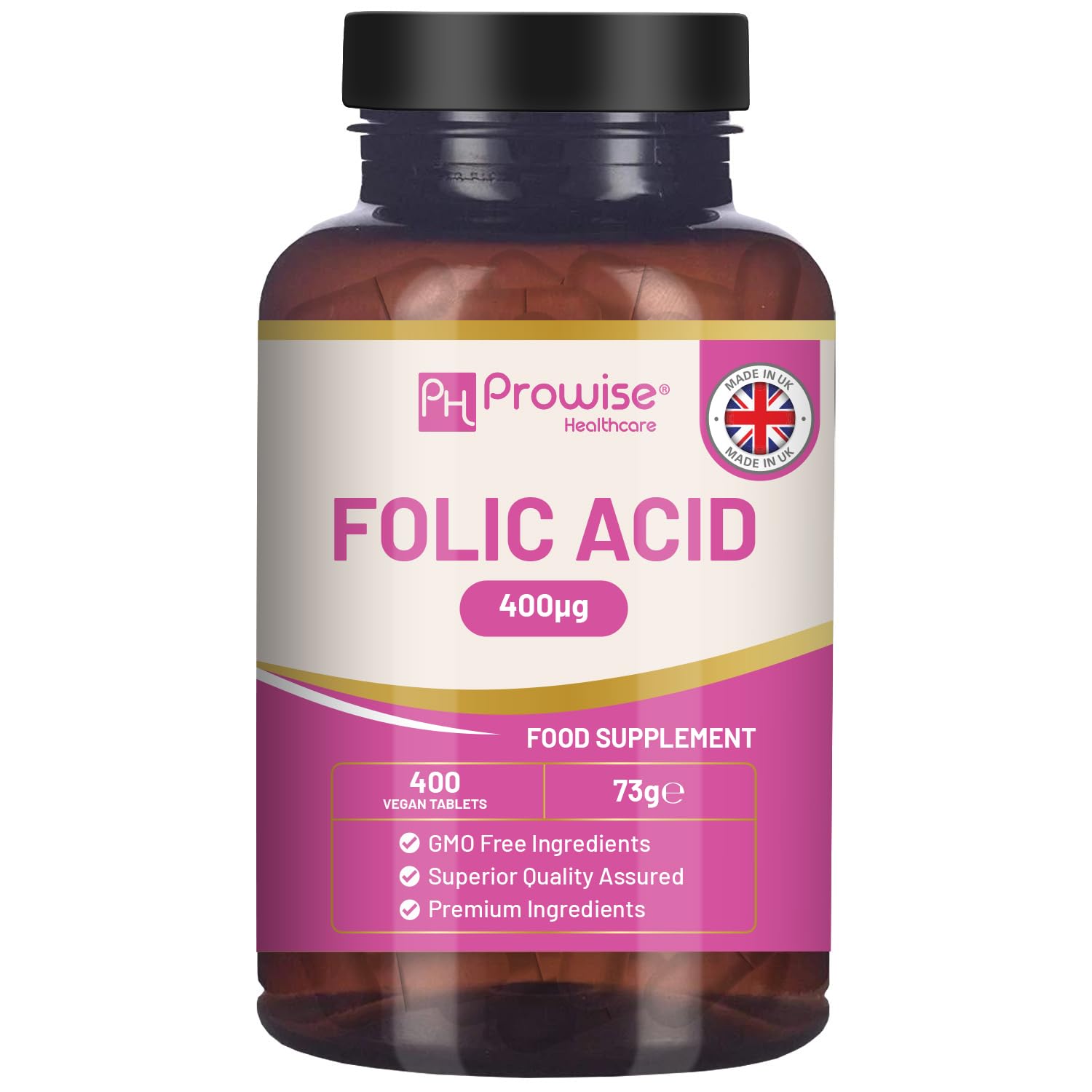 PH PROWISE Healthcare Folic Acid Tablets 400 mcg, 400 Count
