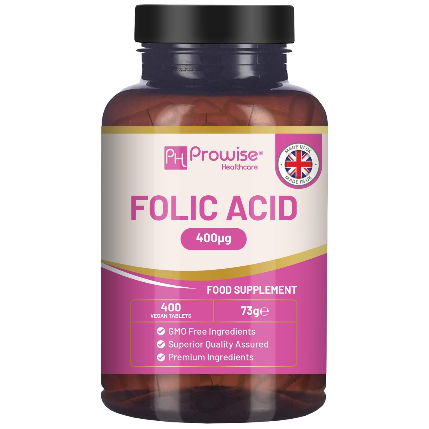 PH PROWISE Healthcare Folic Acid Tablets 400 mcg, 400 Tablets