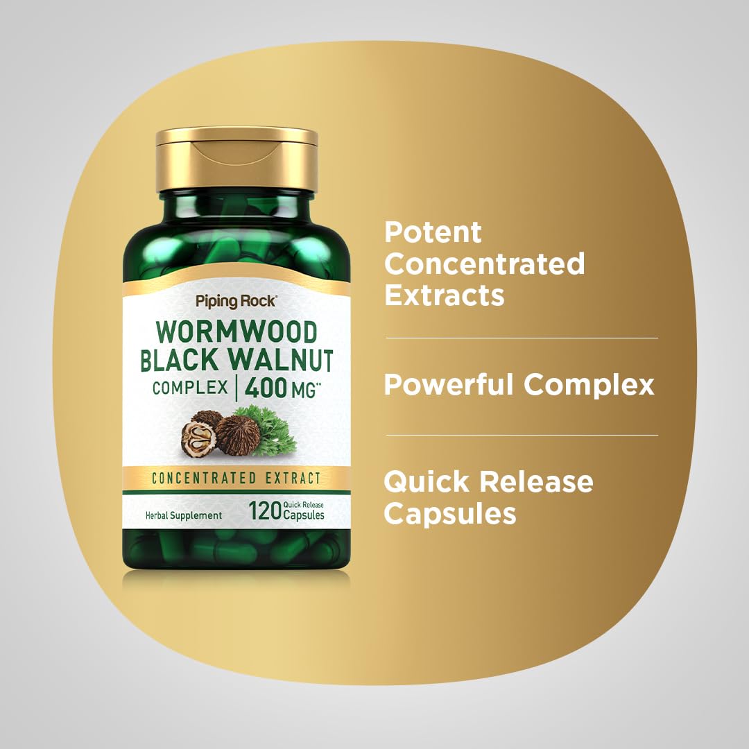 Piping Rock Wormwood Black Walnut Capsules 120 Count